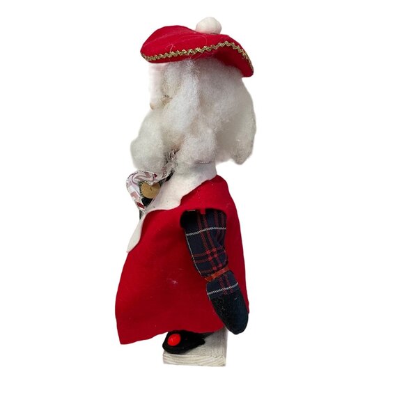 Santa Clause With Red Jacket Faux Glasses Carrying a Tree Wood Body Shoes On Pla - Picture 11 of 13